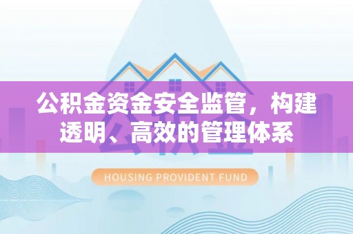 绥中公积金资金安全监管，构建透明、高效的管理体系