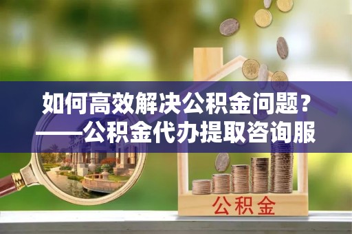 绥中如何高效解决公积金问题？——公积金代办提取咨询服务指南